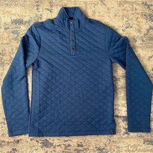 Perry Ellis Quilted Snap Pullover Sweatshirt Vintage Indigo Blue Men’s SmallNWT